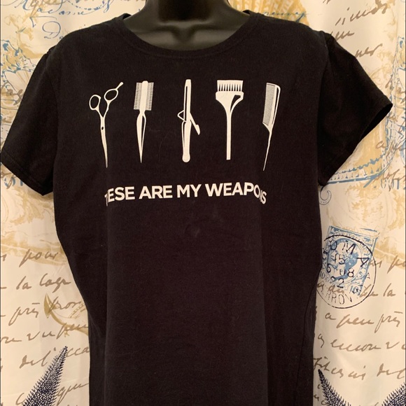 “THESE ARE MY WEAPONS” T-Shirt - Picture 2 of 3